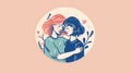 A friendship-themed badge design on a solid background Royalty Free Stock Photo