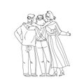 Friendship Young People Back Side View Vector Royalty Free Stock Photo