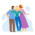 Friendship Young People Back Side View Vector Royalty Free Stock Photo