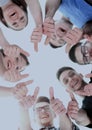 Friendship, youth and people concept - group of smiling teenagers with hands on top each other Royalty Free Stock Photo