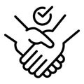 Frienship handshake icon, outline style Royalty Free Stock Photo