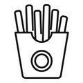 Fries fast food box icon outline vector. Snack craft