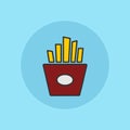 Fries potatoes simple flat vector illustration icon Royalty Free Stock Photo