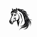 Bold Horse Head Silhouette On White Background Royalty Free Stock Photo