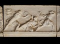 Frieze of the Mausoleum at Halicarnassus. Royalty Free Stock Photo