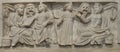 Frieze of sarcopahgus figuring philosophers or writers and muses. 3rd Century DC