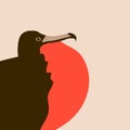 Frigate bird vector illustration flat style profile