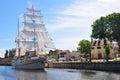 Frigate Meridianas in Klaipeda Royalty Free Stock Photo