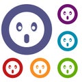 Frightened emoticons set Royalty Free Stock Photo