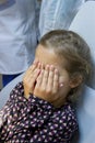 Frightened girl at dentist's