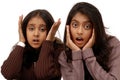 Frightened indian girls Royalty Free Stock Photo
