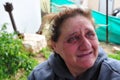 Frightened israeli woman suffering from shock after Qassam rocket attack on Sderot Israel Royalty Free Stock Photo