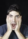 Frightened man screaming Royalty Free Stock Photo