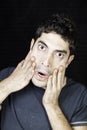 Frightened man screaming Royalty Free Stock Photo