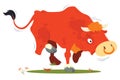 Frightened running bull. Illustration for internet and mobile website