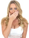 Frightened Scared Young Woman Royalty Free Stock Photo