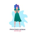 Frightened woman icon