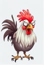 Frightened Young Rooster. AI Generated
