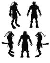 A frightening werewolf vector silhouette Royalty Free Stock Photo