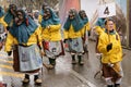 Frightening witches under rain at Carnival parade, Stuttgart