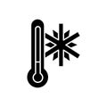 Frigid temperature black glyph icon