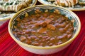 Frijoles charros or charros beans, traditional mexican food in Mexico City Royalty Free Stock Photo