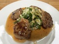 Frikadeller With Mashed Potato, Cabbage and Gravy