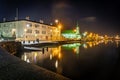 Frikirkjan church and promenade benches are quietly waiting for people Royalty Free Stock Photo