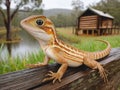 frilled lizard in Australia Royalty Free Stock Photo