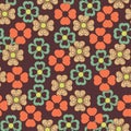 Retro African Floral Seamless Pattern