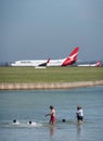 On the fringe of Sydney airport runways, Australia