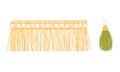 Fringe Trim and Tassel for Fabric and Clothing Decoration with Braided Cord and Yarn Skirt Vector Set