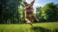 frisbee dog playing in park