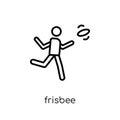 Frisbee icon. Trendy modern flat linear vector Frisbee icon on w