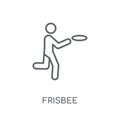 Frisbee linear icon. Modern outline Frisbee logo concept on whit