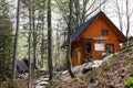 The Frischauf Lodge at Okreselj, a very cute mountain hut in northern Slovenia, Europe.