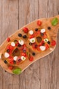 Friselle with tomatoes and mozzarella cheese. Royalty Free Stock Photo