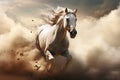Frisky Horse wild running through clouds. Generate Ai Royalty Free Stock Photo