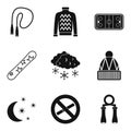 Frisky icons set, simple style