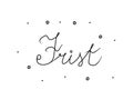 Frist phrase handwritten with a calligraphy brush. Deadline in german. Modern brush calligraphy. Isolated word black Royalty Free Stock Photo