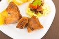Fritada fried pork traditional ecuadorian food Royalty Free Stock Photo