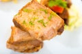 Fritada fried pork traditional ecuadorian food Royalty Free Stock Photo