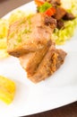 Fritada fried pork traditional ecuadorian food Royalty Free Stock Photo
