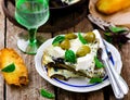 Fritatta with eggplants, cheese and olives.