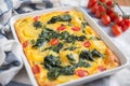 Fritatta with spinach Royalty Free Stock Photo