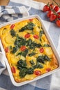 Fritatta with spinach Royalty Free Stock Photo