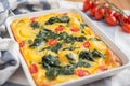 Fritatta with spinach Royalty Free Stock Photo