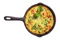 Frittata with broccoli isolated
