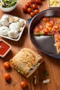 Frittata with ciabatta sandwich Royalty Free Stock Photo