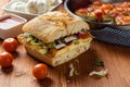 Frittata with ciabatta sandwich Royalty Free Stock Photo